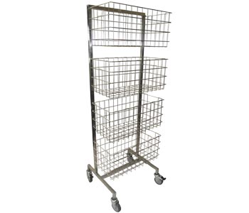 Estante Porta Cesto em Aço Inox